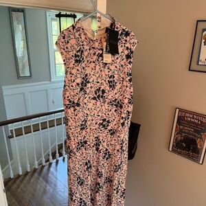 Silk Floral Middy Dress